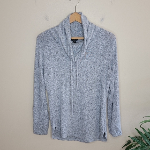 Mix by 41 Hawthorn | Heathered Gray Drawstring Cowl Neck Sweater Size Small - Picture 1 of 4